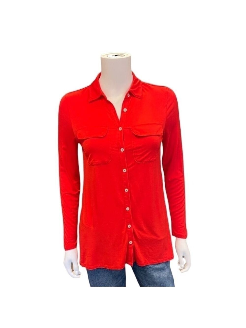 Lands End red button down tunic. Size 1X. EUC